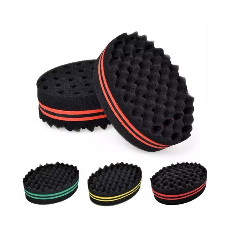 Oval Sponge Hair Brush Double Sided Hair Curler Wave-Shaped Hair Curl Magic Twist Hair Brush Sponge Hair Styling Tools