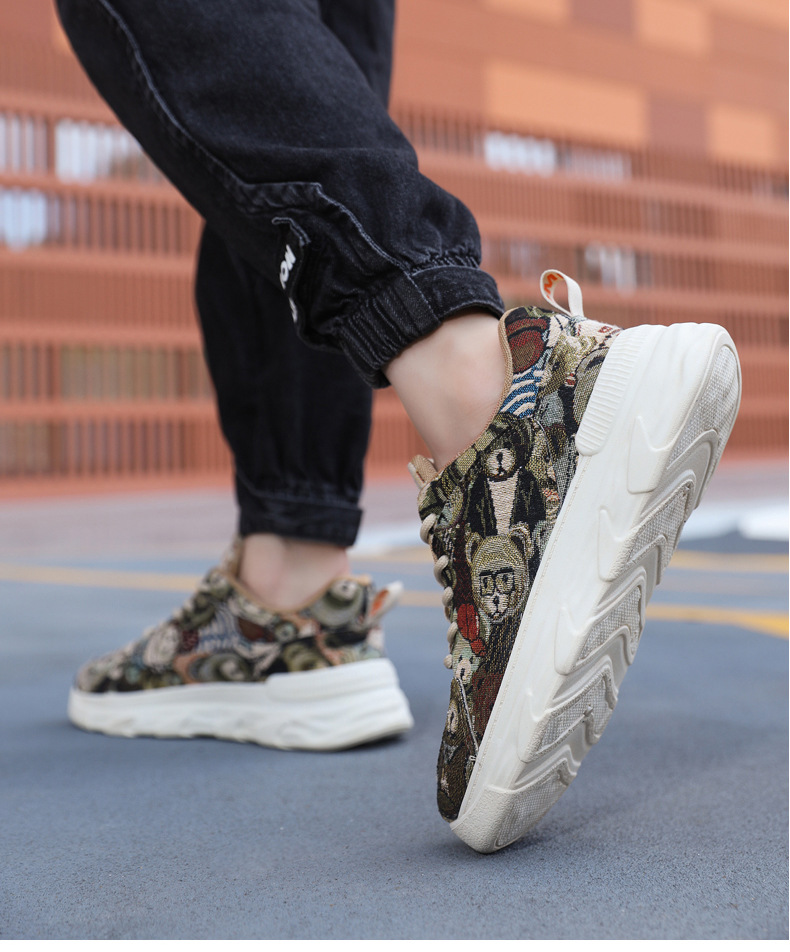 Men's casual shoes, outdoor sports shoes, large size woven fabric upper men's shoes