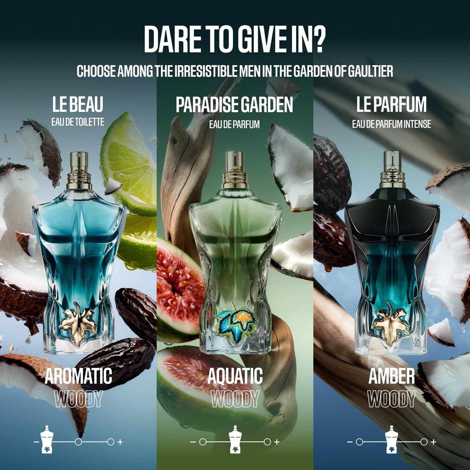 Jean Paul Gaultier Le Beau Le Parfum Intense for Men - Long Lasting Woody Amber Mens Cologne Eau de Parfum with Coconut Wood, Tonka Bean & Sandalwood