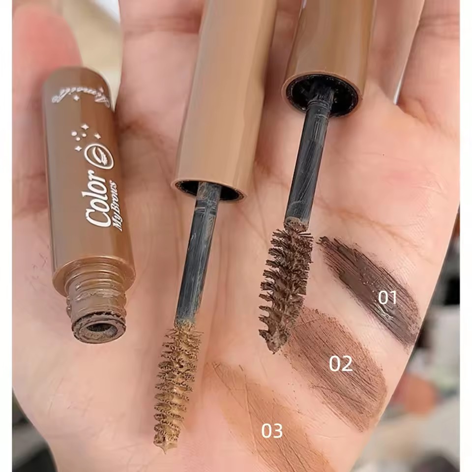 1PCS 3Colors Eyebrow Mascara Cream Long Lasting Waterproof Eye Brow Natural Dark Brown Eye Brow Tint with Brush Makeup Cosmetics