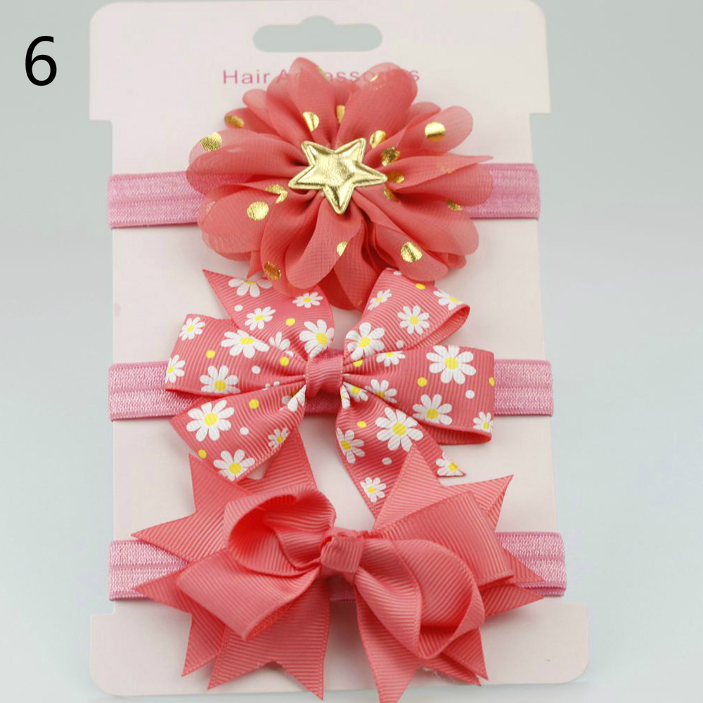 Fashion New Korean Hair Accessories Child Simple Solid Color Bow Ribbon Set