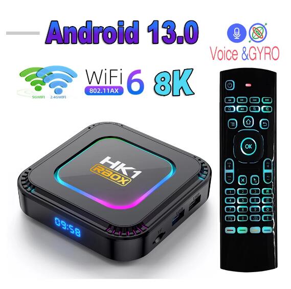 HK1 RBOX K8 Rockchip RK3528 2.4G 5G Wifi6 BT4.0 RAM 4GB ROM 64GB Quad Core 8K Android 13 TV Box
