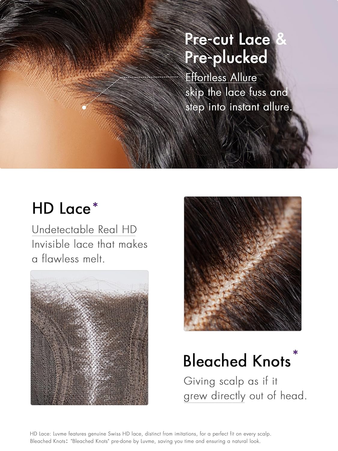LUVME HAIR 8" Curly Glueless Without Spray Wigs Human Hair Pre Cut/Plucked, Undetectable HD Lace Wig Ready to Go Lace Bob Wig Short Curly 180 Density
