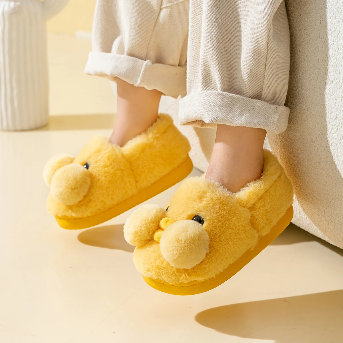 Kids Slippers Winter Children Cotton Shoes Warm Furry Non-slip Baby Girl Indoor Plush Slipper Toddler Shoes For Boys Miaoyoutong