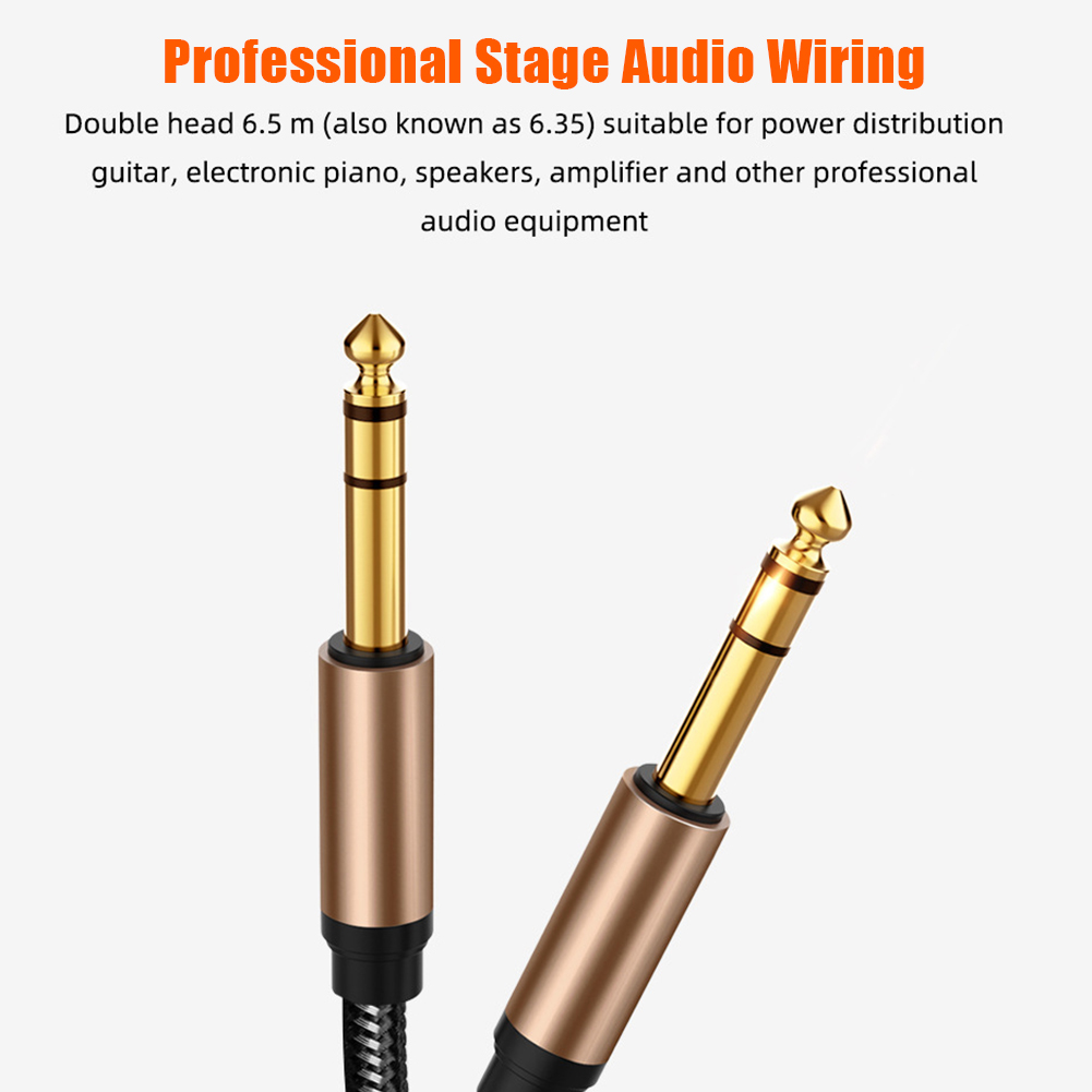 6.35 mm to 6.35 mm Instrument Guitar Cable Gold-Plated 6.35mm 1/4" Male TRS to 6.35mm 1/4" Male TRS Balanced Stereo Audio Cable
