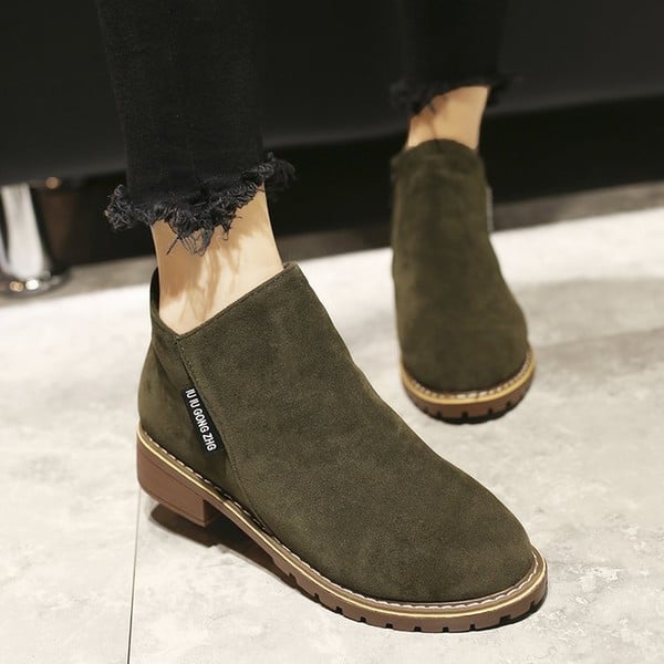 New Martin boots female zipper boots, low and low tube women's Boots
