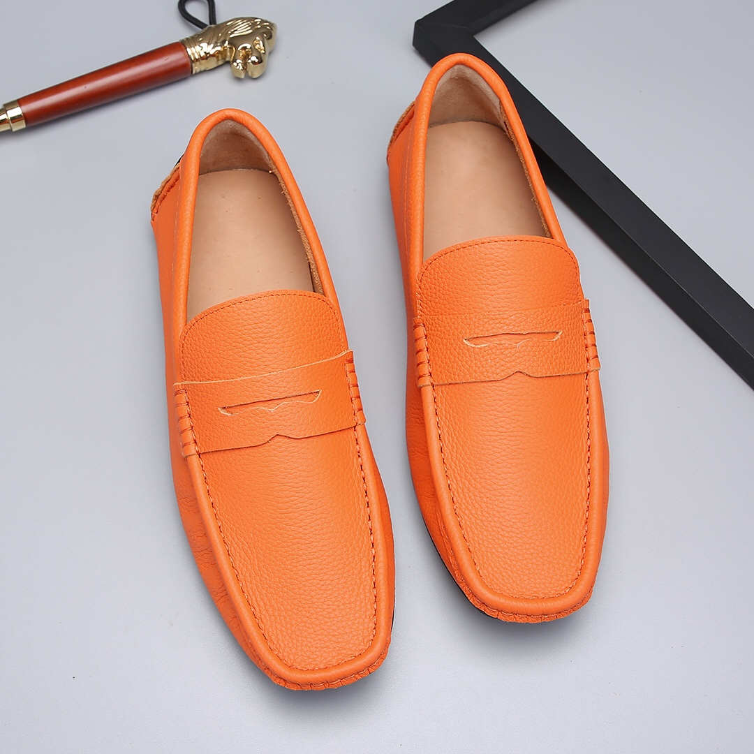 Hermes casual shoes Peas shoes Non-slip soft-soled shoes Low-top loafers Driving shoes One-legged lazy shoes Size: 38-44