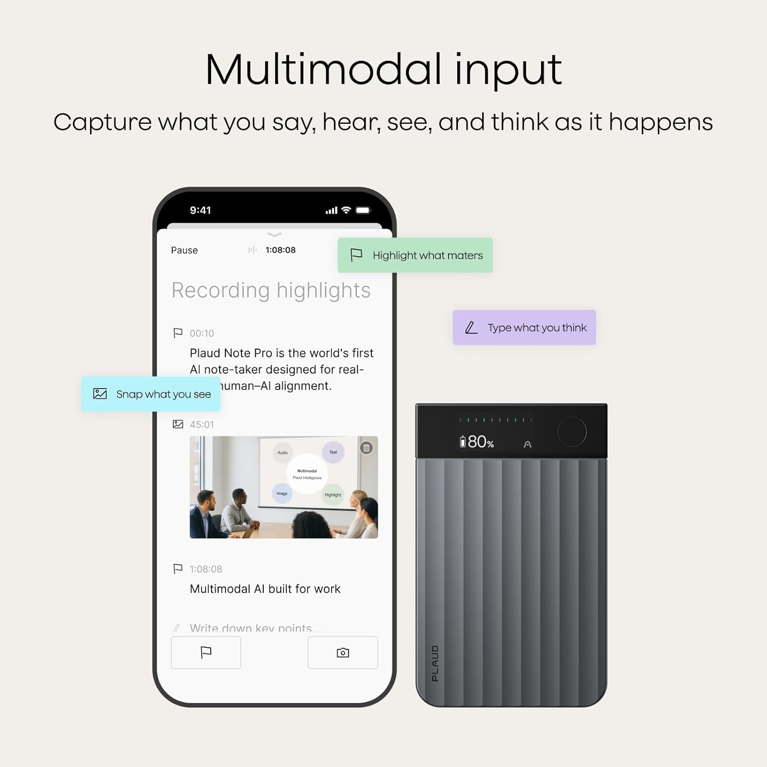 Plaud Note Pro AI Voice Recorder, Transcribe & Summarize with AI Note Taker for Meetings & Calls, Professionals & Teams, Supports 112 Languages, Ultra