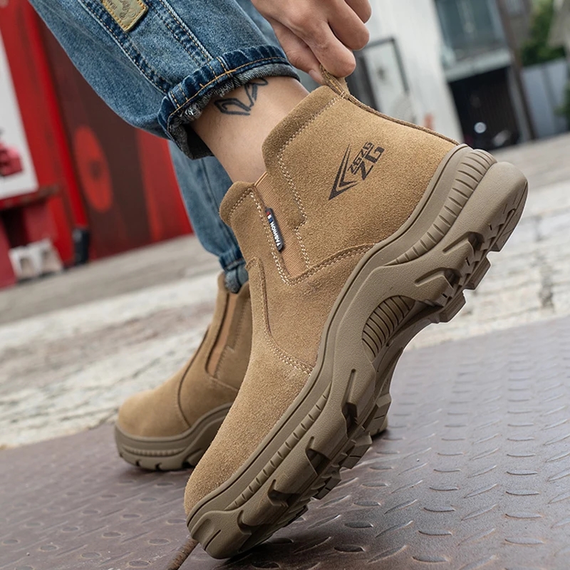 2023 Work Sneakers Men Indestructible Steel Toe Work Shoes Safety Boots For Men Anti-puncture Electric Welding Shoes