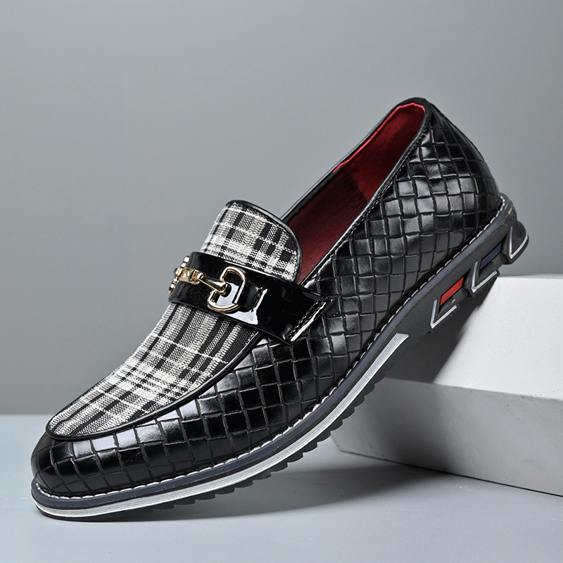 Men's Luxury Wedding Party Nightclub Loafers Fashion Slip-on Leather Casual Shoes for Men Outdoor Flats