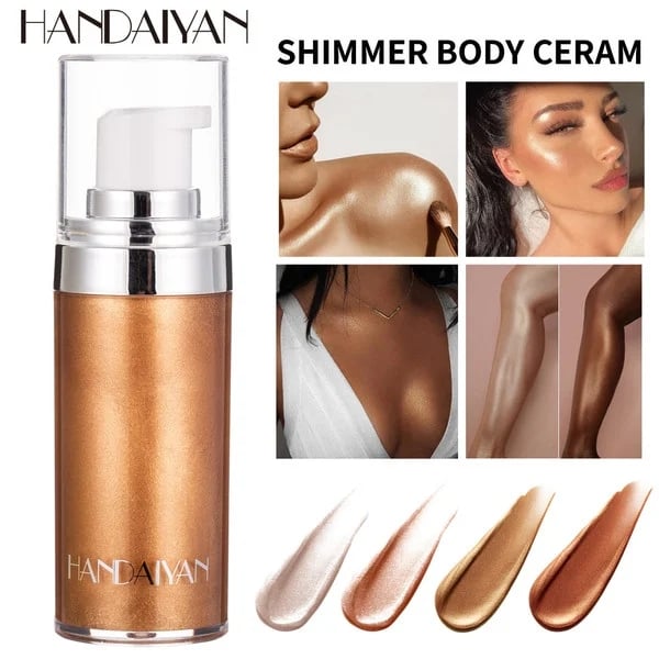 HANDAIYAN 20ml Metallic Liquid Face& Body Luminizer Shimmer Highlighter Makeup Palette Body Bronzer Liquid Makeup