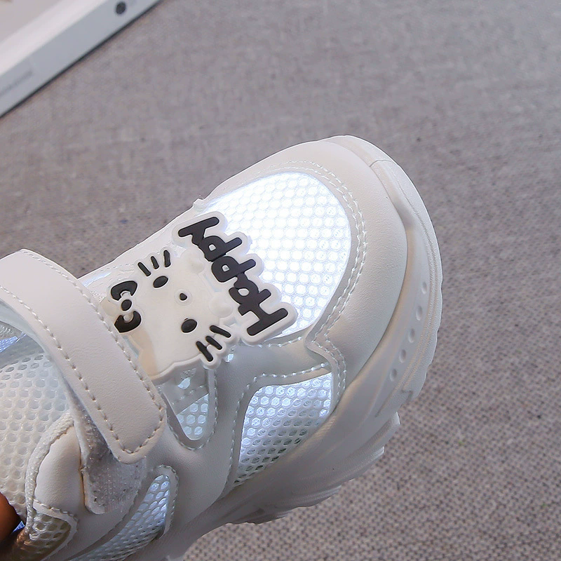 2025 Spring/Summer New Girl's Breathable Cartoon Mesh Sneakers Non slip Soft Bottom Running Shoes