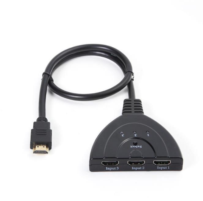 HDMI-compatible 3in1 Splitter sp1080P 3D Switcher 3x1 Auto Switch 3In1-Out With 50 CM Pigtail Converter 3 in 1 out Cable