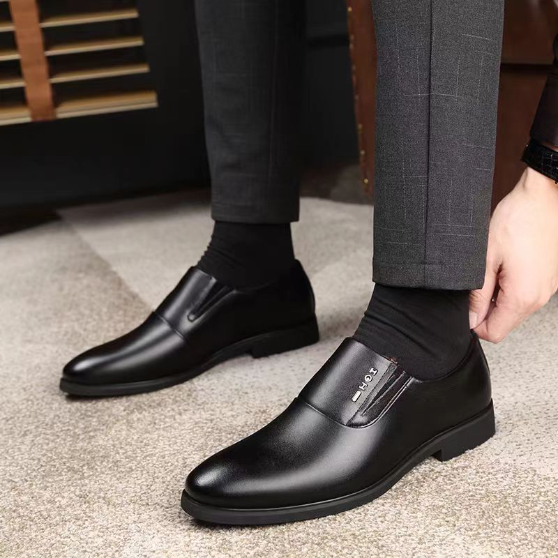 Retro Black Shoes for Men Dress Shoes Men Formal Shoes Pointed Toe Business Wedding shoes