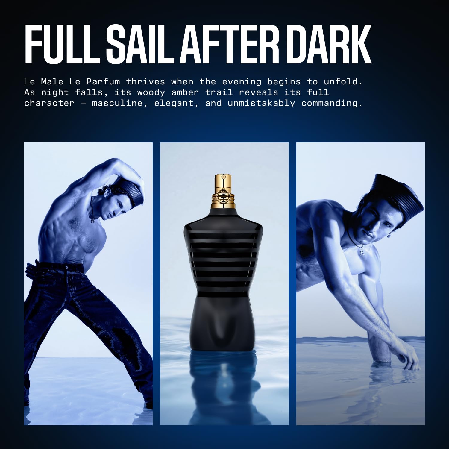 Jean Paul Gaultier Le Male Le Parfum - Amber Woody Eau de Parfum Intense for Men Fragrance - Cardamom, Lavender & Iris, Vanilla - Men's Perfume Spray,