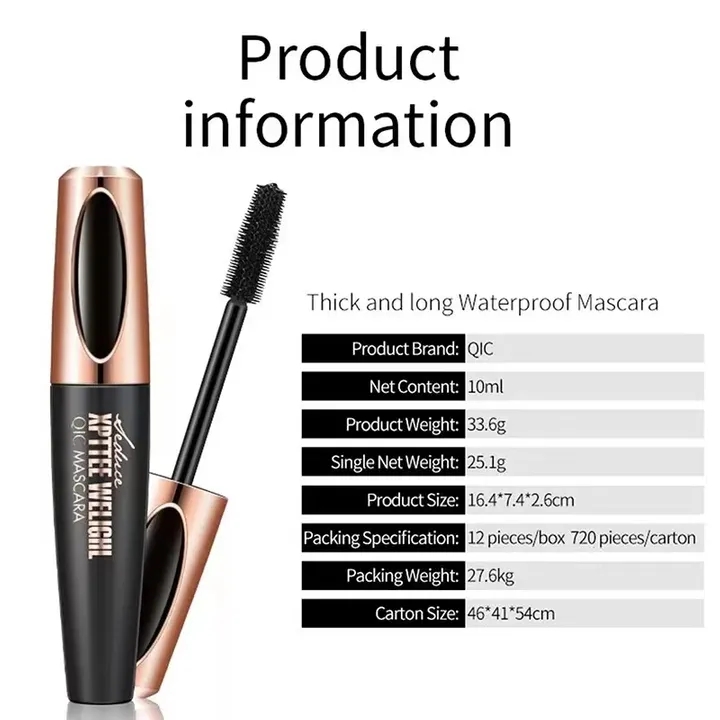 Waterproof mascara will last for a long time Makeup Eye black cross-border super long thin brush head curly