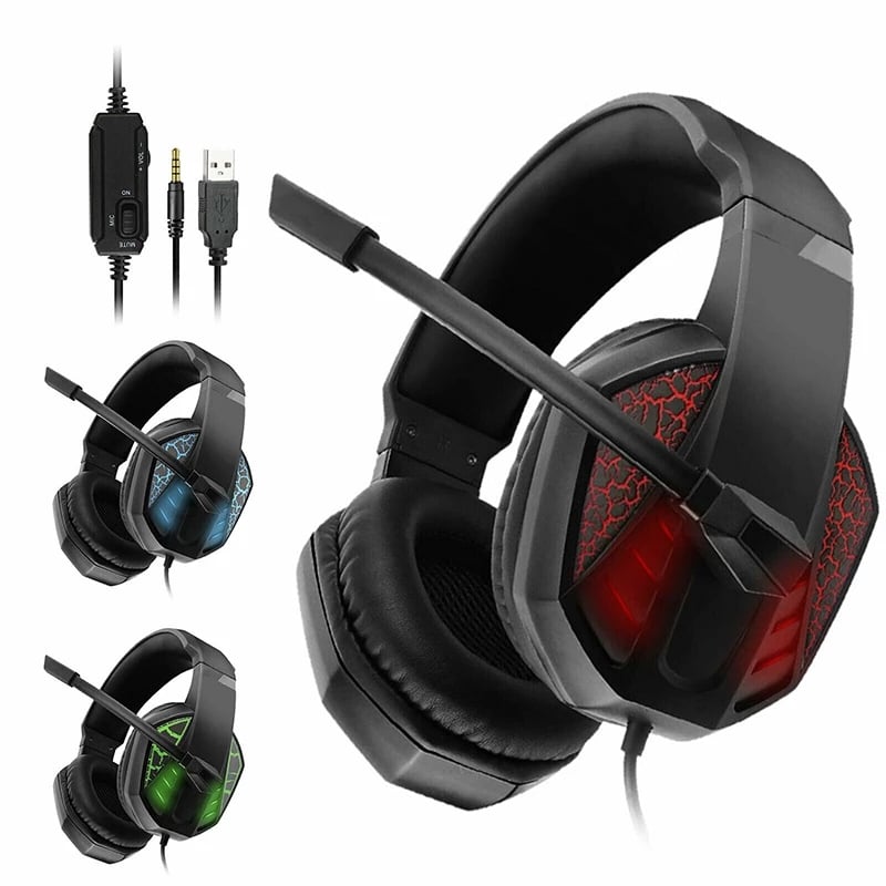 Gaming Headset PRO Gamer Headset Wired Headphones LED USB/3.5mm Headset Gamer With Mic For Xbox PC PS4
