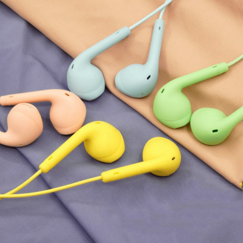 Macaron Color Wired Mobile Phone Headset In-ear Universal Music Headset
