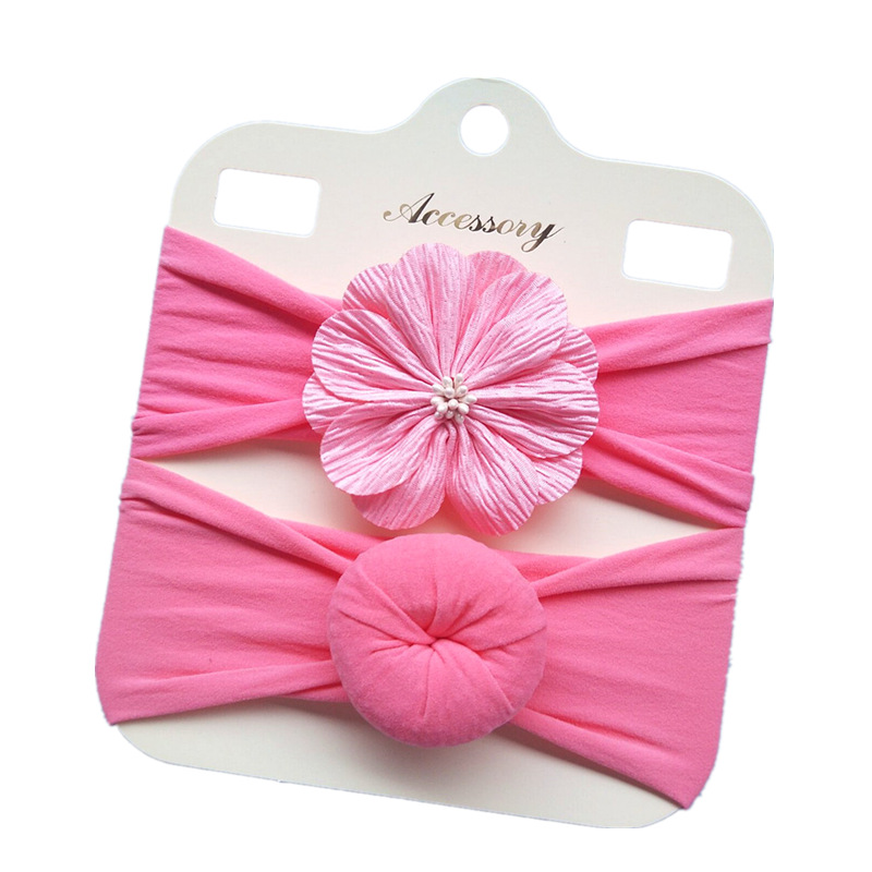 Children's hair accessories two-piece matching core flower baby hair accessories super soft nylon doughnut baby hair band