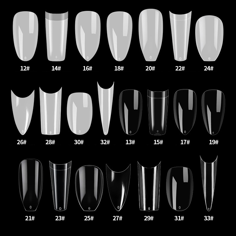 500Pcs/BoxTransparent Coffin Fake Nails capsule pour ongles Acrylic Full Cover Reusable False Nails Tips Pressed On The Nail