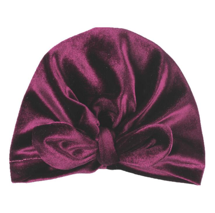New Velvet Rabbit Ears Indian Hat Bandanas Baby Girls Kids Turban Headband Hair Head Band Wrap Accessories For Children Headwrap