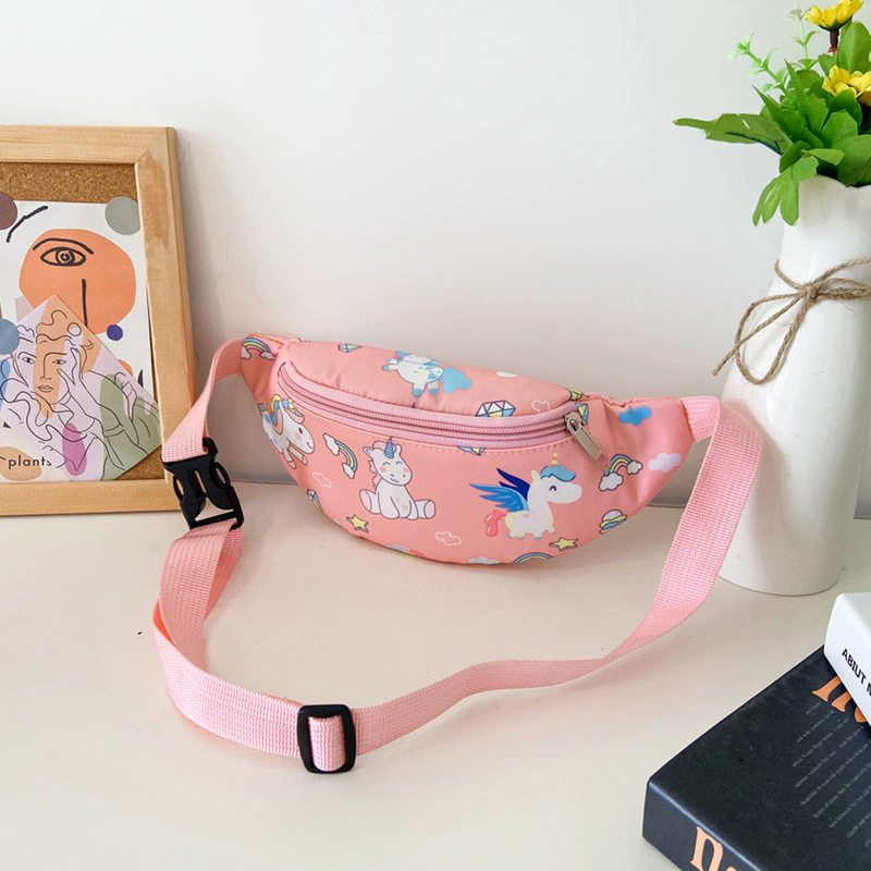 Dinosaur/Unicorn Cute Waist Bag Casual Cartoon Chest Bag Adjustable Strap Children Bum Bag Lightweight Fashion Shoulder Bag
