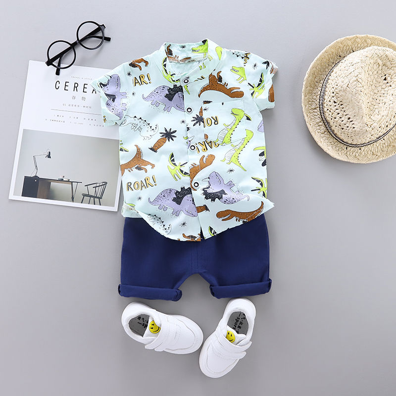 2PCS /set Casual Set Toddler Kids Boys Whale Shirt Tops+Shorts Set Outfits Clothes