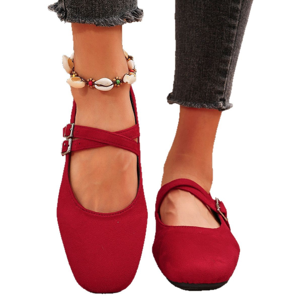Large leopard print buckle single shoe for women, new European and American fashion versatile lightweight women's shoes