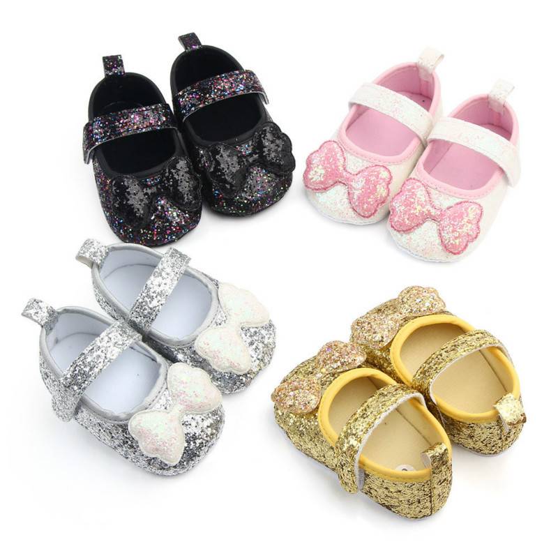 0-1 years old new spring and summer baby baby sequins butterfly non-slip soft bottom toddler shoes
