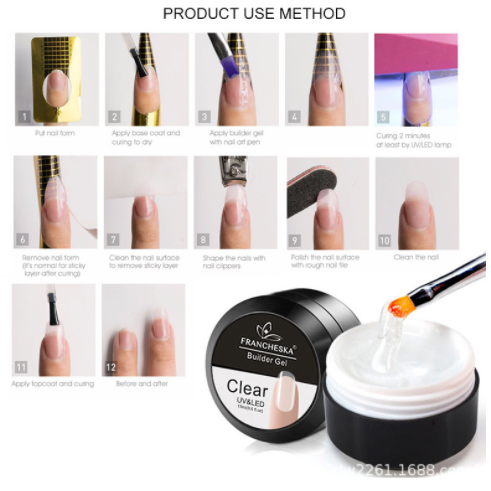 15ml Acrylic Gel For Nail Extension Tips Quick Building Gel Repair Broken Finger UV Builder Prolong Form Manicure Tools TR1623-1