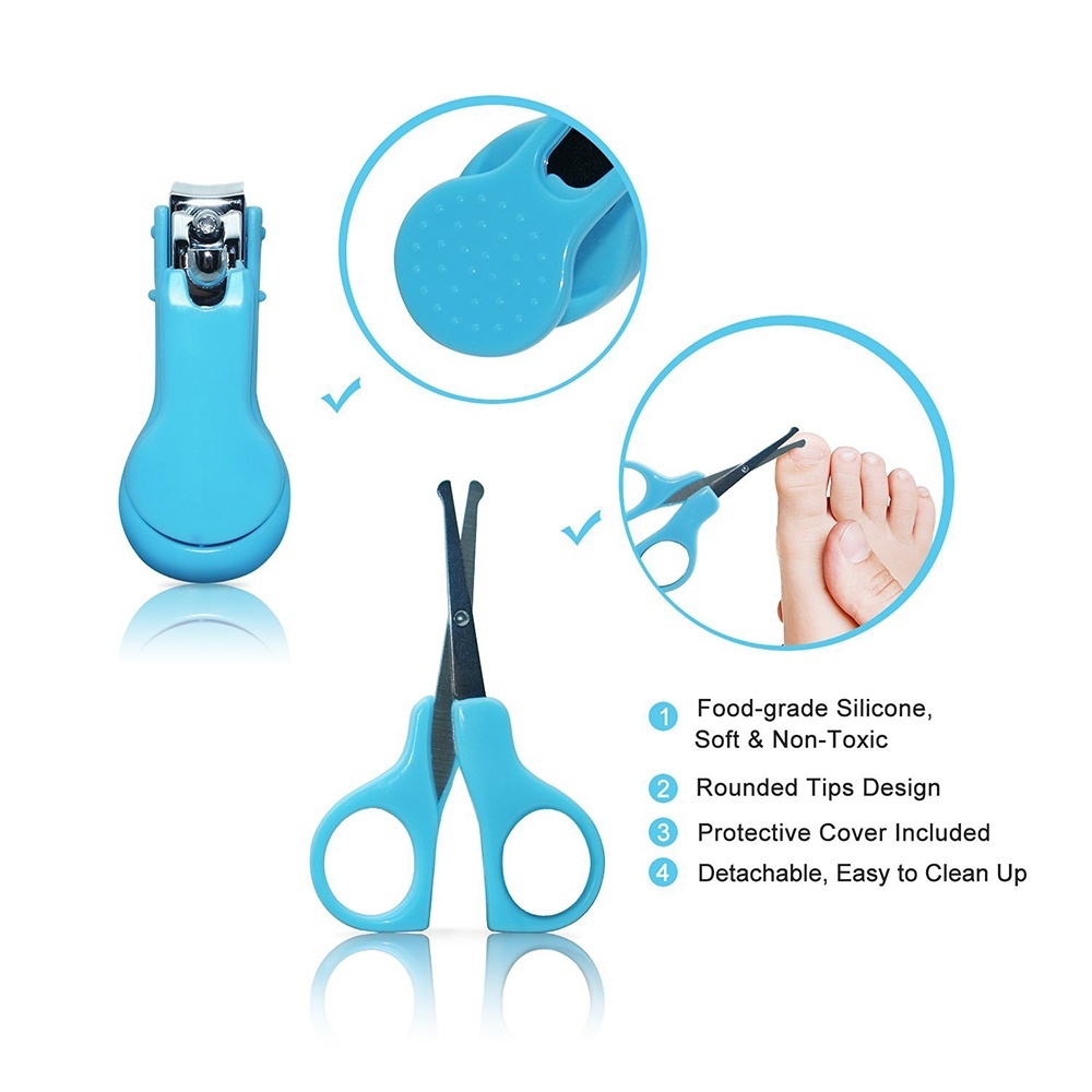 10 /set Baby Thermometer Hairbrush Nail Scissors Nail Clippers Nasal Aspirator