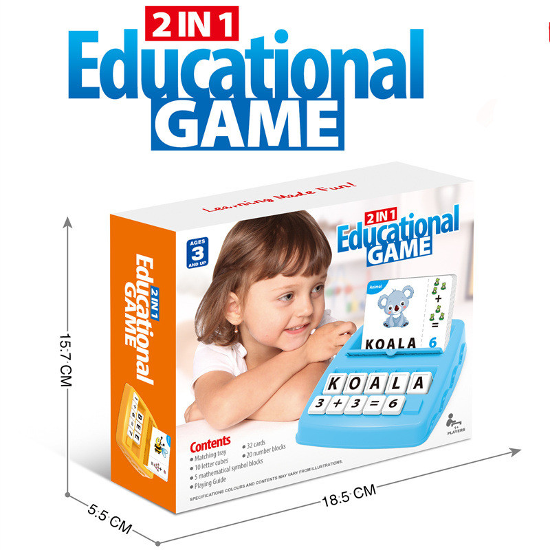 English Word Learning Machine Puzzle Toy Letters Machine Card Spelling Game Educational Toys for Kids Literacy Game Cards