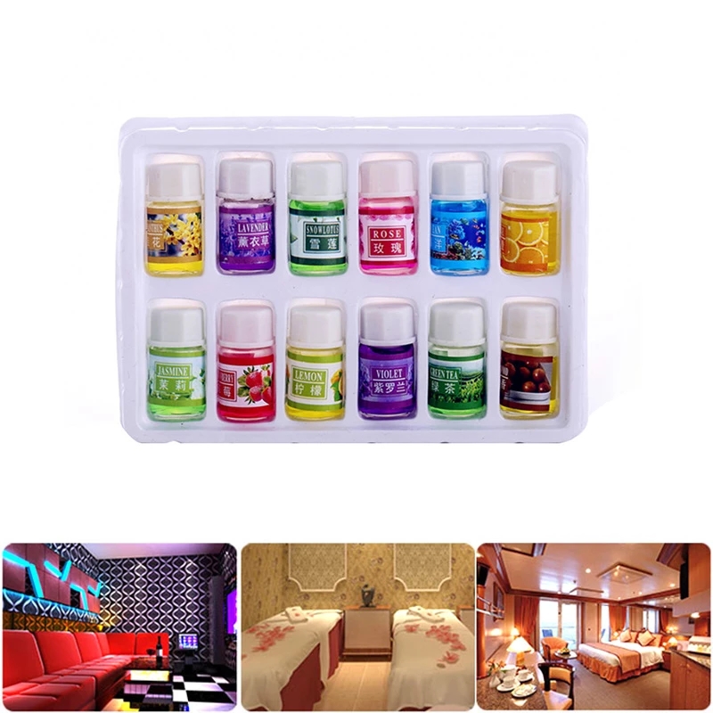 3ml*12pcs Pure Essential Oils for Aromatherapy Diffusers Lavender Tea tree Lemongrass Orange Rosemary Oil Home Air Care