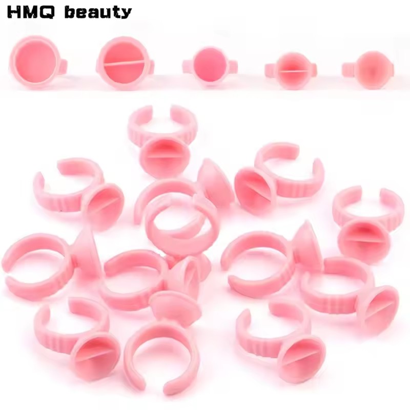 100Pcs Disposable Eyelash Extension Glue Rings Eyelash Extension Auxiliary tool Glue Holder Holder Glue Container Makeup Tool