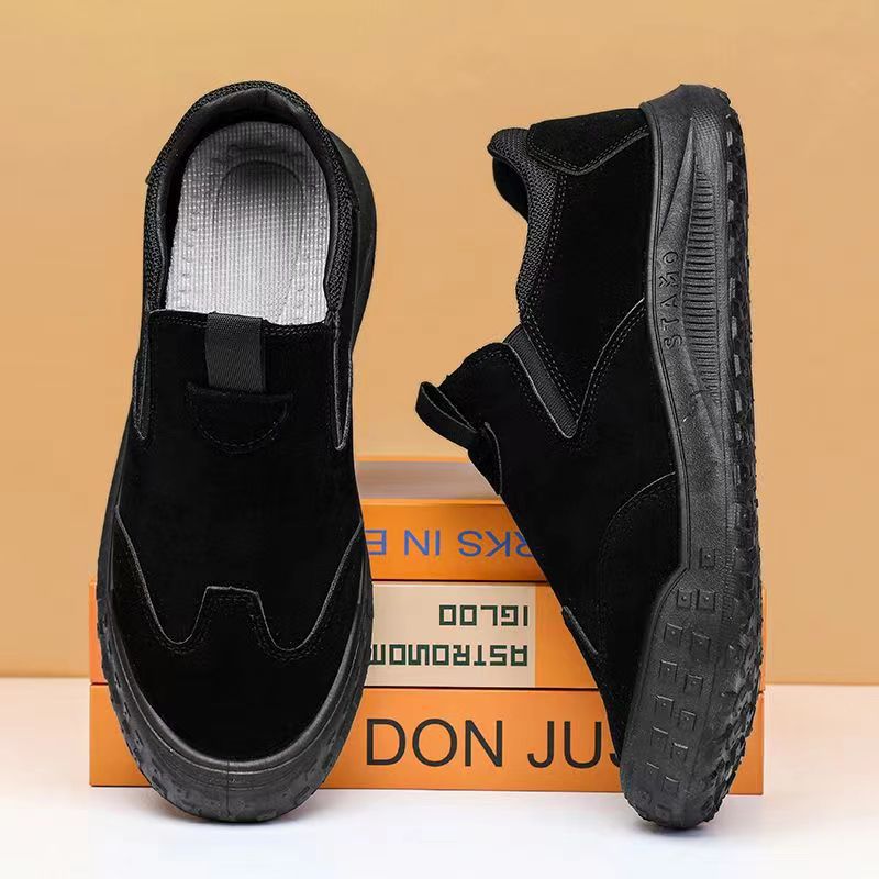 Labor protection shoes, men's popular waterproof leather boots, men's outdoor anti slip and wear-resistant casual work shoes