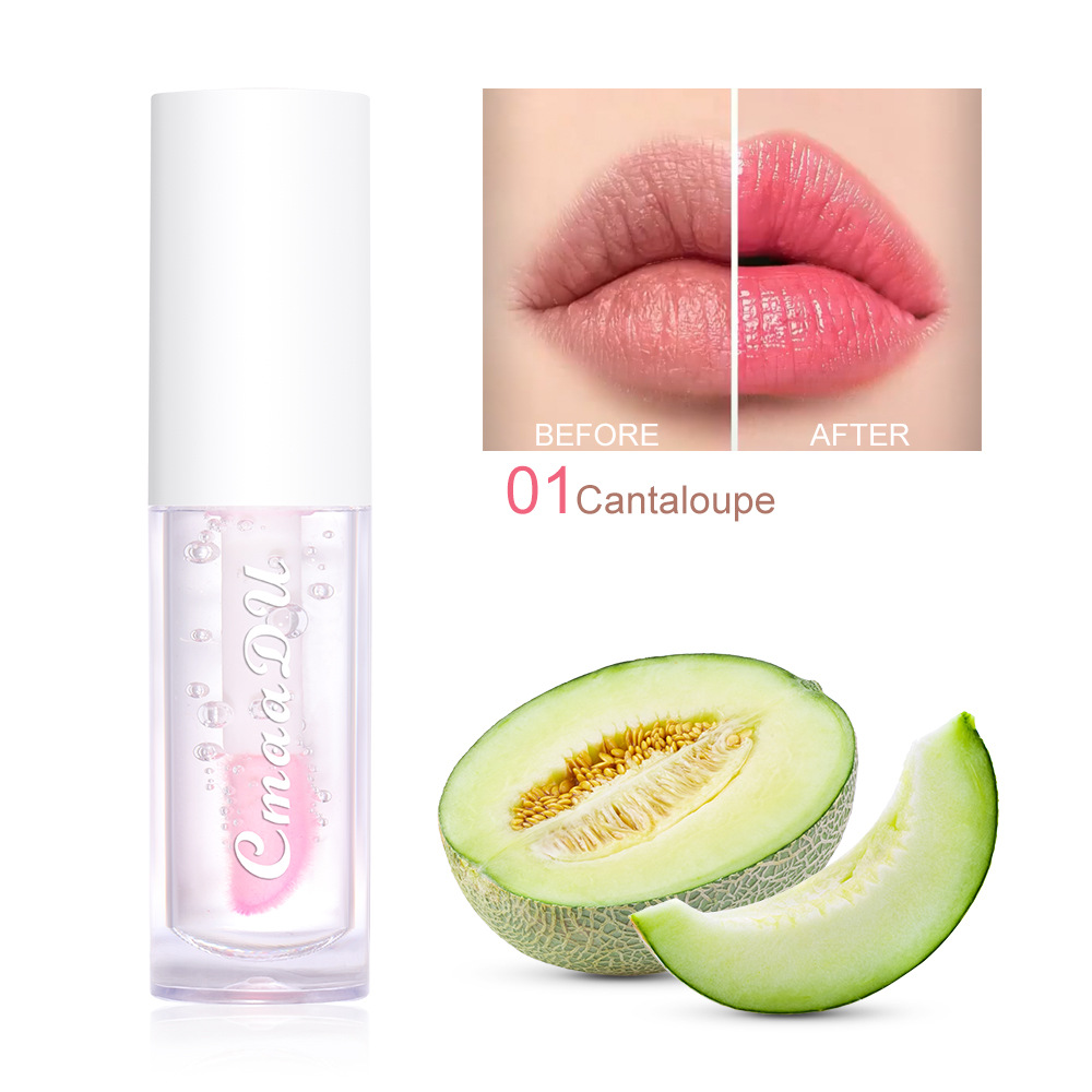 Fruit Lip Gloss Temperature Color Changing Mirror Lip Oil Plumping Moisturizing Reducing Lip Lines Waterproof Lip Balm Cosmetics