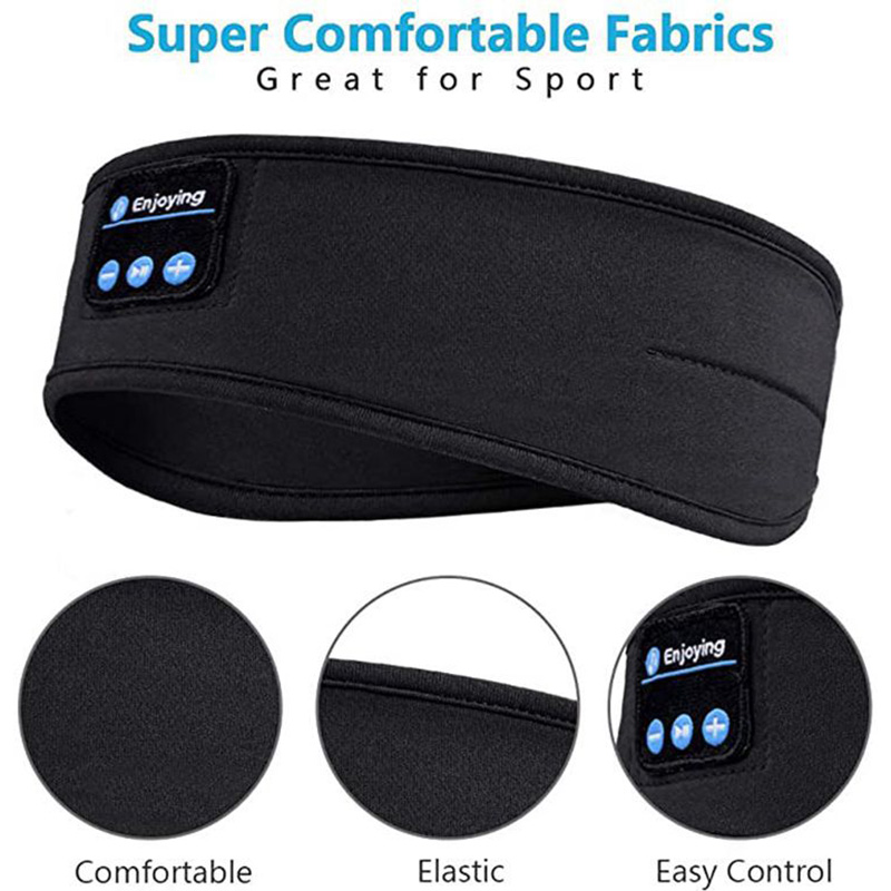 New Bluetooth-Compatible Sleeping Headphones Sports Headband Thin Soft Elastic Comfortable Wireless Music Earphones Eye Mask