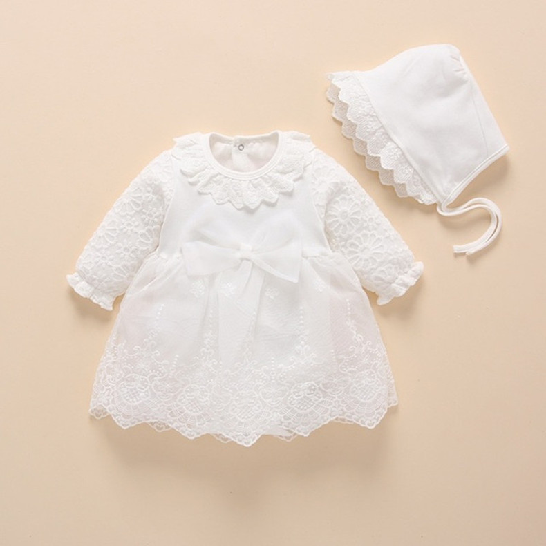 Infant Christening Dress Newborn Baby Girl Clothes&Dresses Cotton Princess 0 3 6 12 Months Baby Baptism Dress