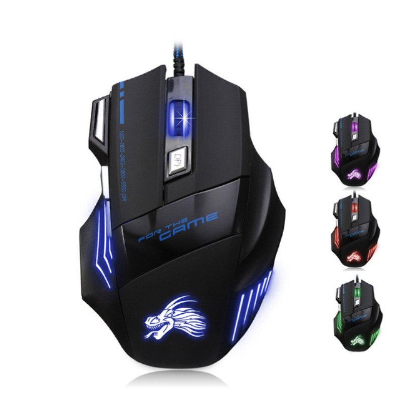 Professional Wired Gaming Mouse 6 Button 5500 DPI LED Optical USB Gamer Computer Mouse Mice Cable Mouse