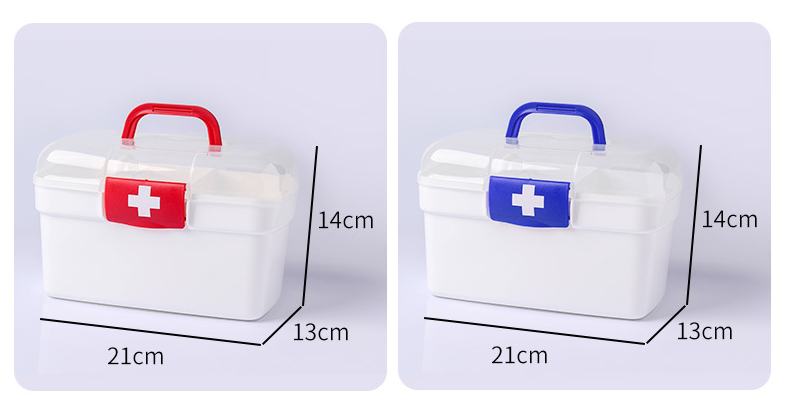 Small portable medicine box plastic storage box transparent first aid kit home medical box multifunctional household storage bag
