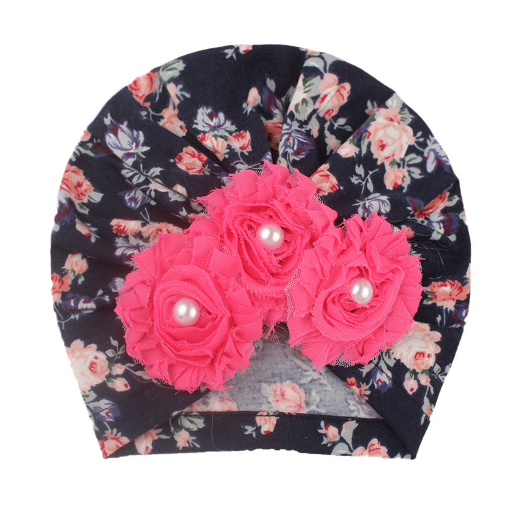 Baby Soft Printed Children's Hat Sunflower Sticky Bead Pullover Hat