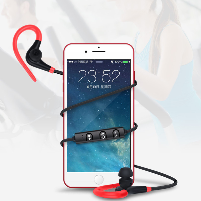 Wireless Bluetooth Headphones Sports Ear Hook Earphone Auriculares Bluetooth V4.1 Stereo Bass Earpiece for Xiaomi Iphone 6/6S/7