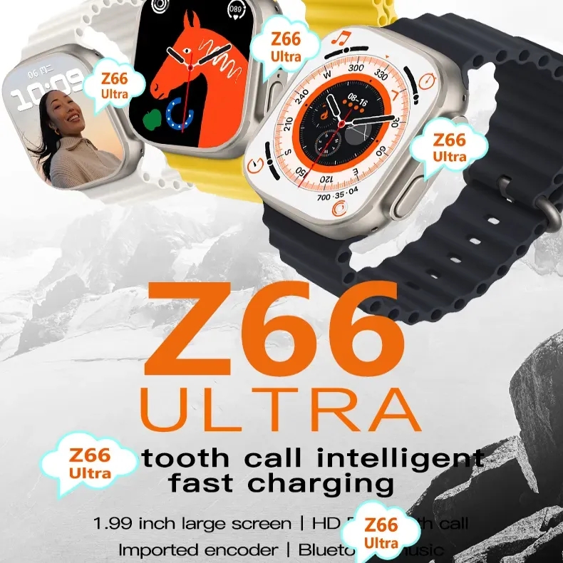 2023 Z66 Ultra Smartwatch Ecg Heartrate 1.93" Screen Series 8 Reloj Inteligente Z66ultra NFC Wireless Charger 8 Smart Watch