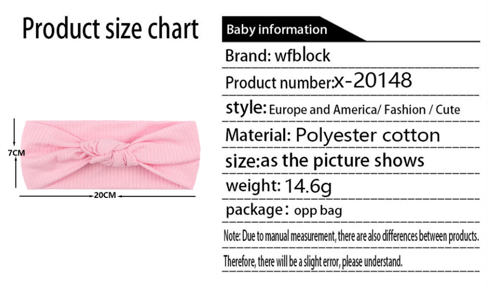 Children's thread knotted wide headband baby turban