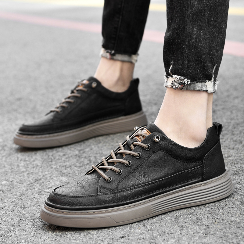 Genuine Leather Elastic Oxford Shoes Comfortable Outdoor Sneakers Men Shoes Handmade Leather Shoes Casual Shoe Walking Shoes Men