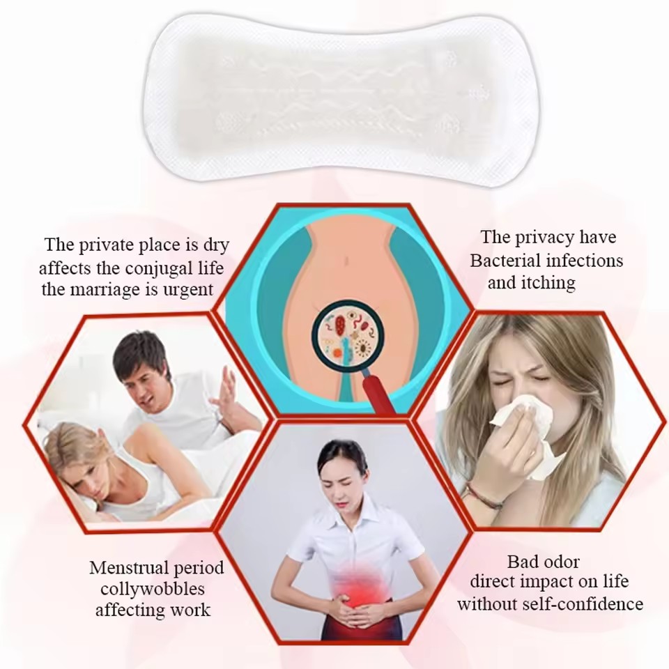 Medicated Sanitary Napkin Chinese Herbal Gynecological Pads Vaginal Infection Silver-ion Gynecol Cure Care Medicine Sanitary