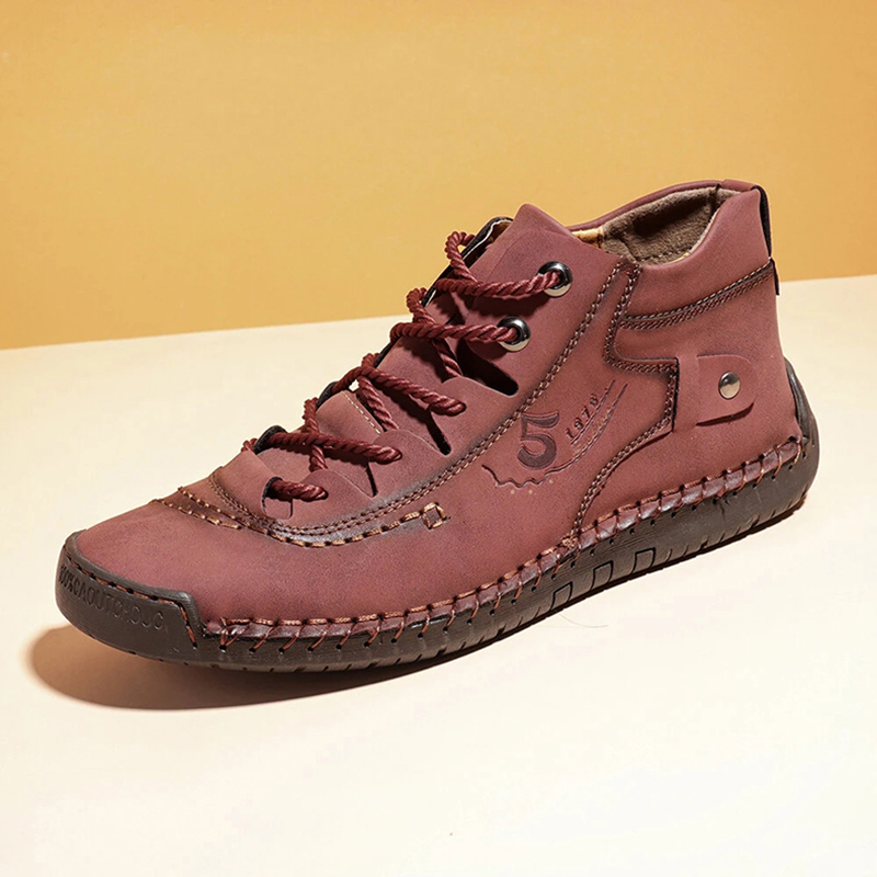 Handmade Leather Men Shoes Casual Split Leather Shoes Men Loafers Comfort Walking Shoes Men Flats Moccasins Shoes