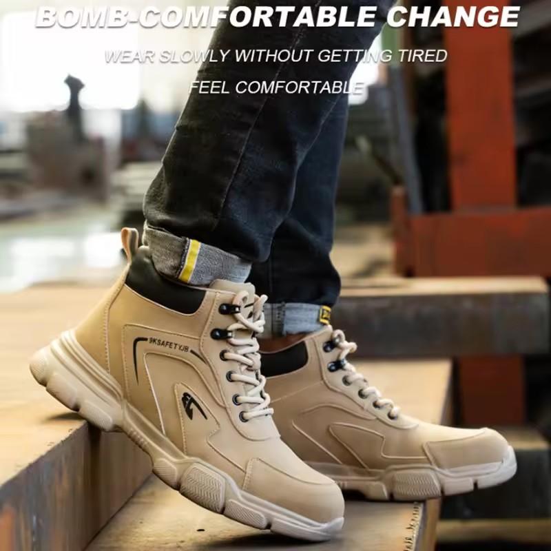 Work Safety Shoes Men Safety Boots Anti-smash Anti-stab Sneakers Steel Toe Shoes Male Work Boot Indestructible Waterproof