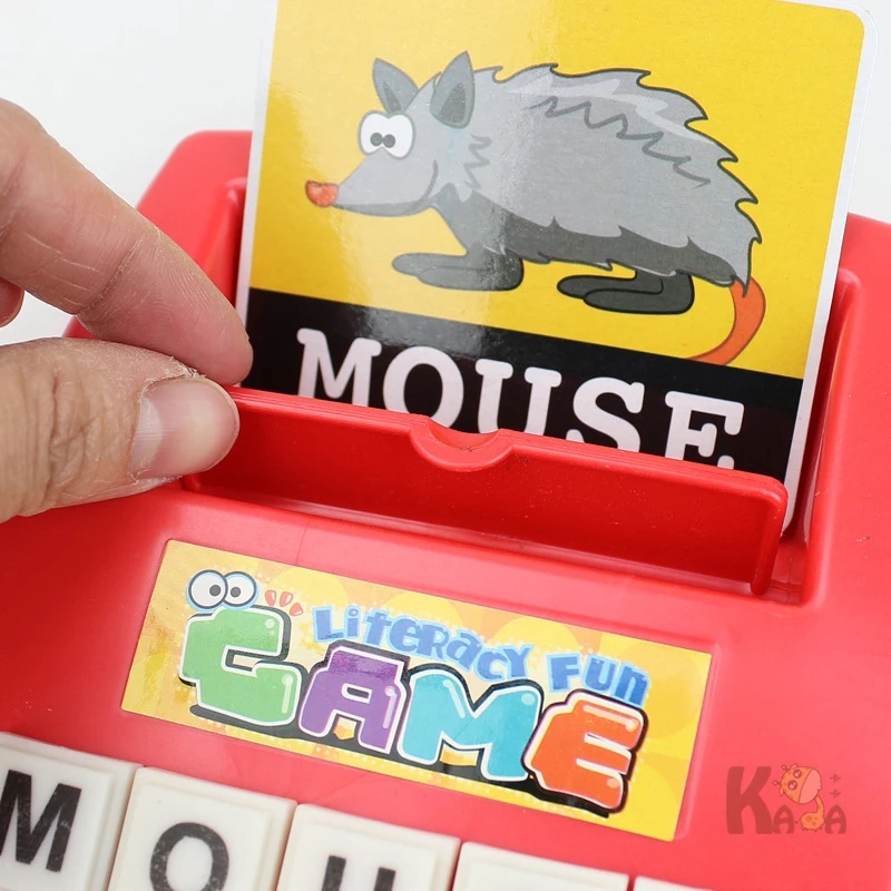Matching Letter Game Spelling Reading English Alphabet Wooden Letters Card Match Game Children Pre-school Learning Language Toys