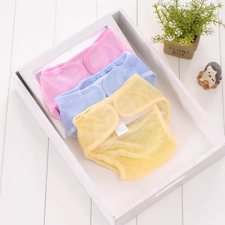 Excellent Quality Bonded Cotton Material Mesh Breathable Comfortable Toddler Diapers